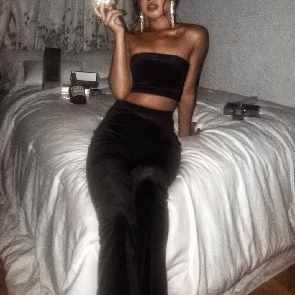 Crushed velvet two piece set